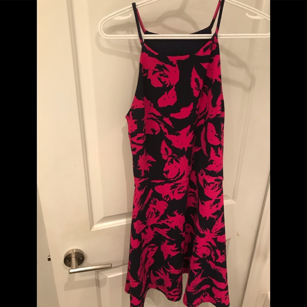Floral / tie dye pattern a-lone flowy dress